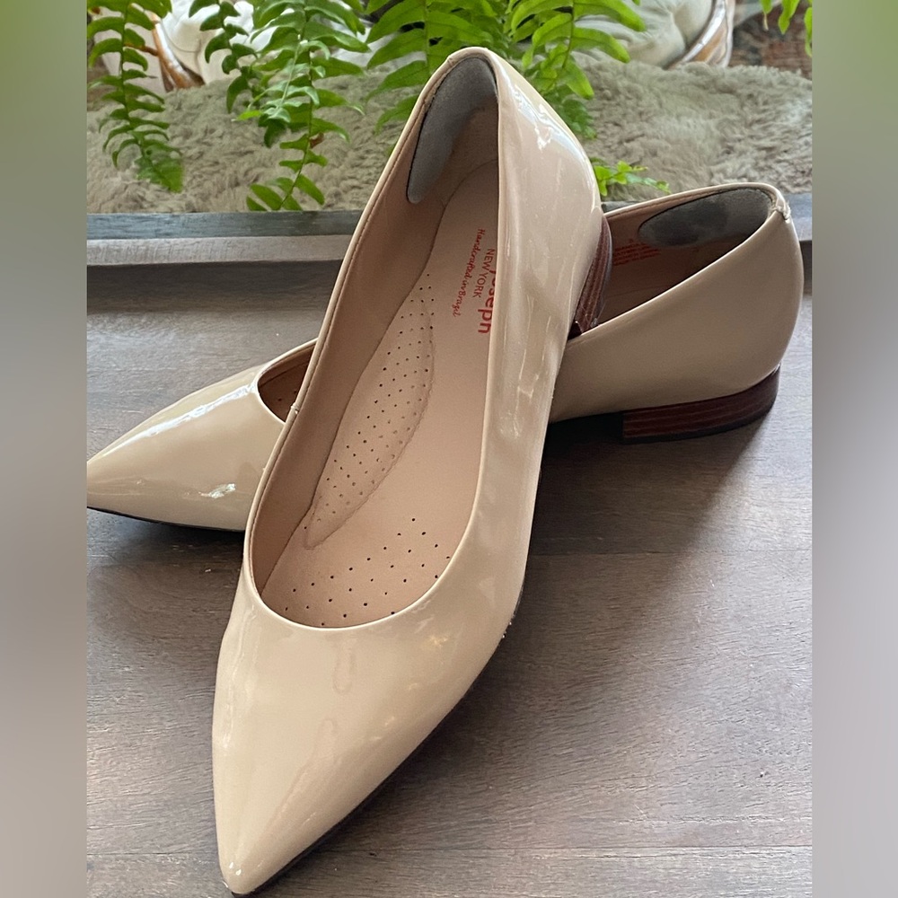Marc Joseph Cream Patent Leather Flats
